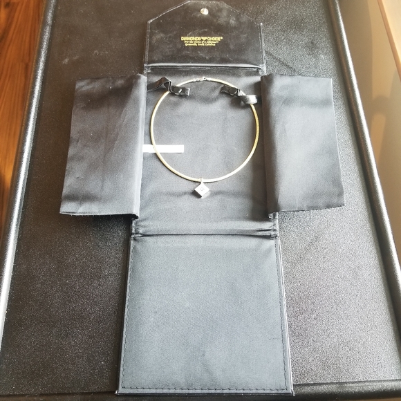 Yellow/White 14k Reversible Omega Chain with Diamond and Pink Sapphire Pendent - Picture 3 of 10